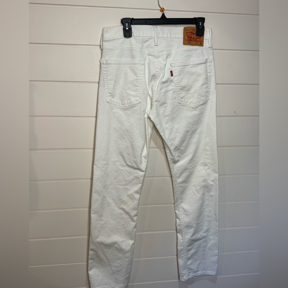 Levi’s 513 White Slim Straight Jeans – W32 L32 (Unisex / Boyfriend Fit) - Picture 3 of 4